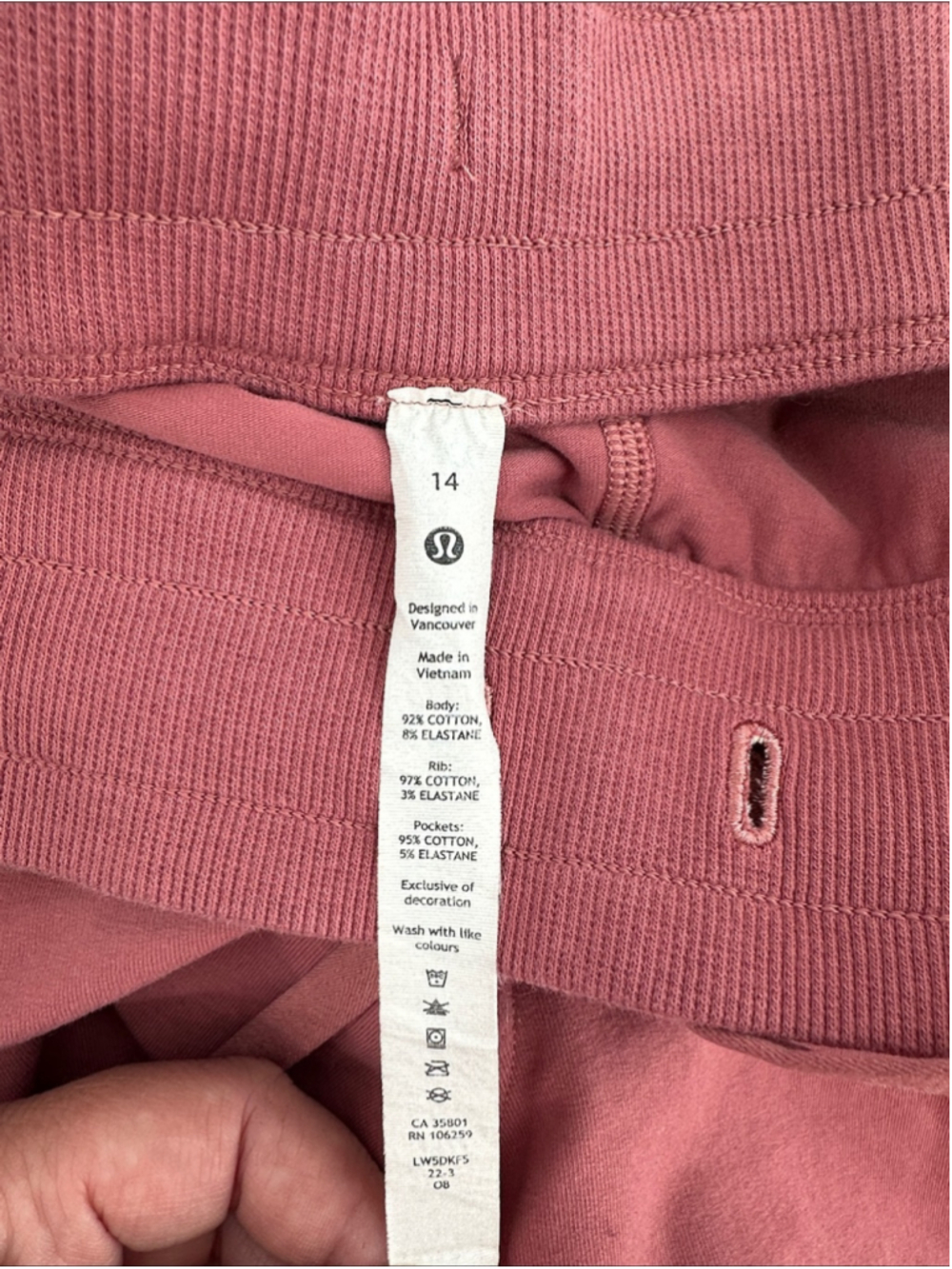 Lululemon Scuba High-Rise French Terry Jogger smoky red lounge wear gym sz 14 - Picture 4 of 11